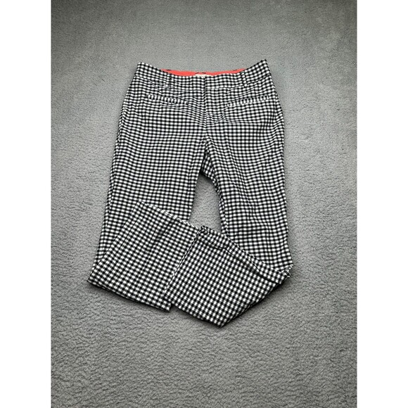 Anthropologie The Essential Crop Flare Black & White Gingham Check Pants...sz 8 - Picture 3 of 7